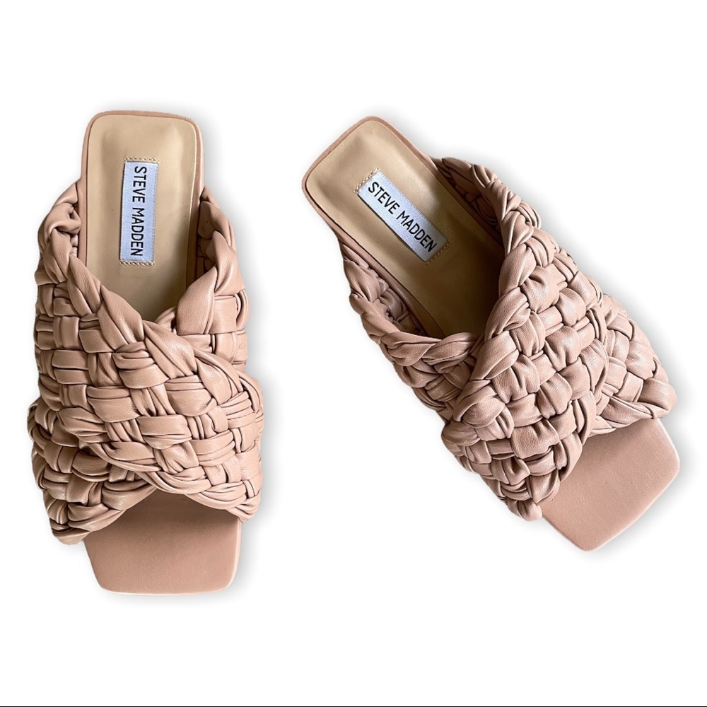 Steve Madden Board Sandals Marina Braided Slides Bohemian Nude Neutral Flats